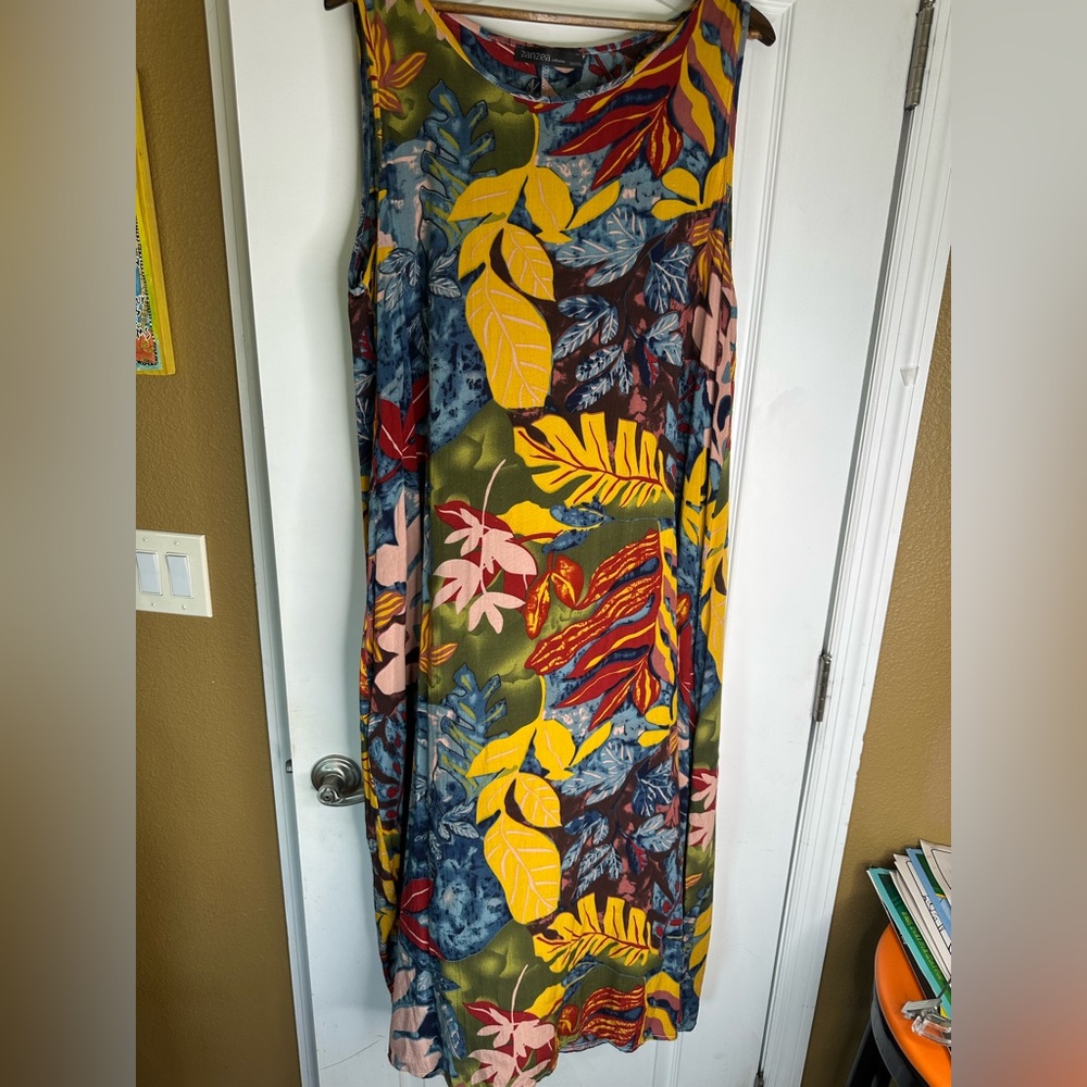 Zanzea Floral Leaf Sleeveless Maxi Dress